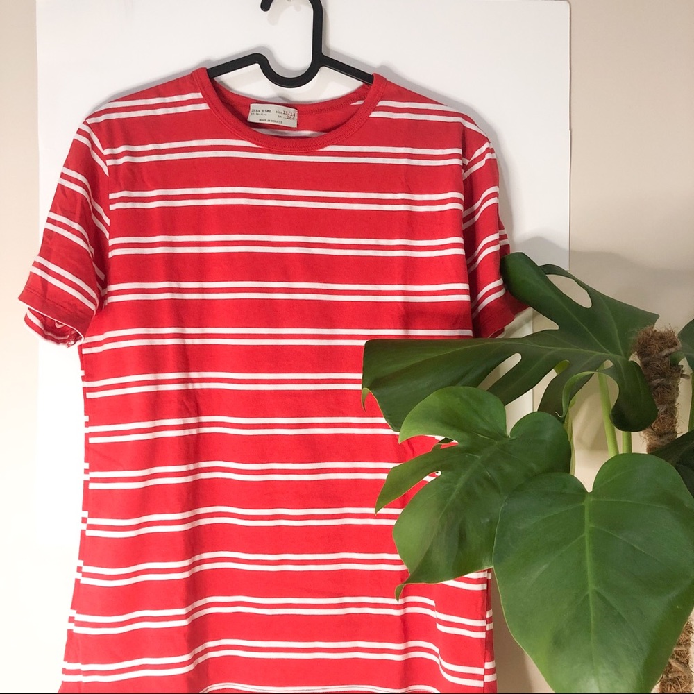 Zara Red Striped T-Shirt